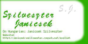 szilveszter janicsek business card